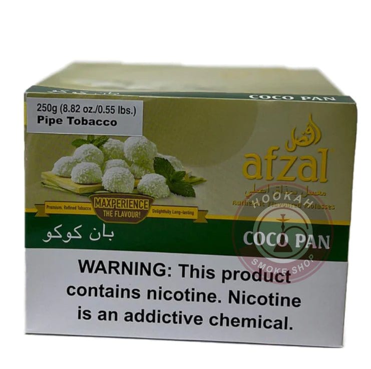 Premium Afzal Hookah Tobacco - Coco Pan Flavor Blend, Afzal Coco Pan Hookah Molasses – Coconut and Pan Fusion, Afzal Shisha Coco Pan - Sweet Coconut with Spicy Pan Notes