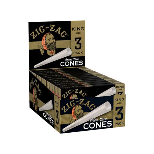 Zig-Zag Ultra Thin King Size Cones - Natural Plant Fibers with Tips Included