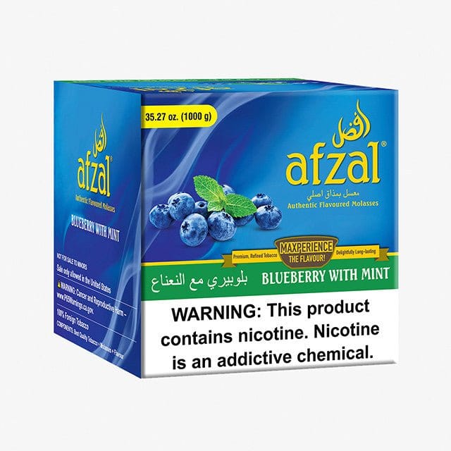 Afzal Tobacco Hookah Molasses Shisha Flavor - Blueberry with Mint - Hookah Smoke Shop