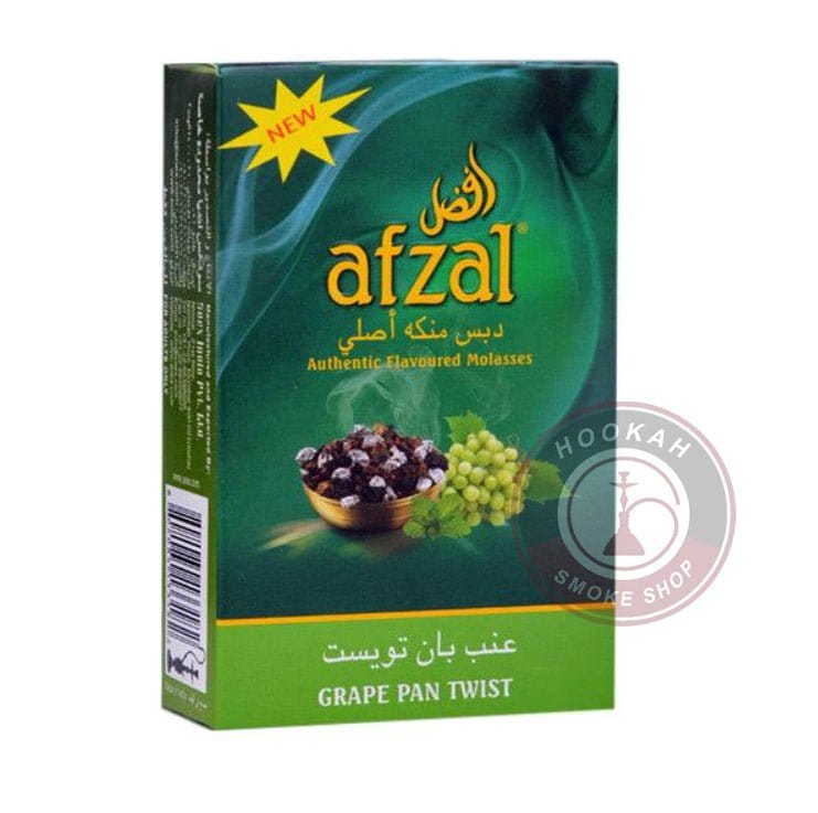 Afzal Tobacco Hookah Molasses Shisha Flavor, Grape Pan Twist,  Afzal Grape Pan Twist 50g Pack, Grape Pan Twist Hookah Tobacco Fine Cut