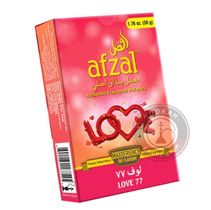 Afzal Love 77 Hookah Tobacco Molasses Flavor, Buy Afzal Love 77 Shisha Online, Afzal Love 77 Hookah Flavor for Couples